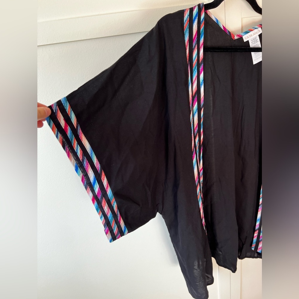 La Blanca NWOT Black Kimono Catalina Coast Swim Coverup One Size - Picture 3 of 12